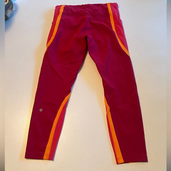 Lululemon Wild Twist 7/8 25” Tight Leggings Ruby Red Fuchsia Pink Amber Size 10 - Picture 9 of 12